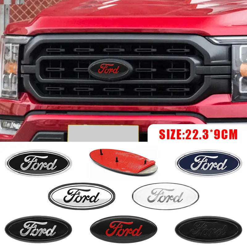 22.3X9cm Car Front Grille Emblem Stickers Rear Trunk Decal Replacement Accessories For Ford F150 F250 Edge Escape Transit Fusion