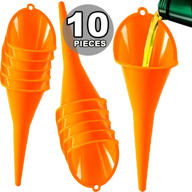 Embudo de vástago largo para coche, herramientas de llenado de combustible y aceite de gasolina, embudo de aceite de plástico antisalpicaduras, embudos de repostaje para motocicleta y coche, accesorios