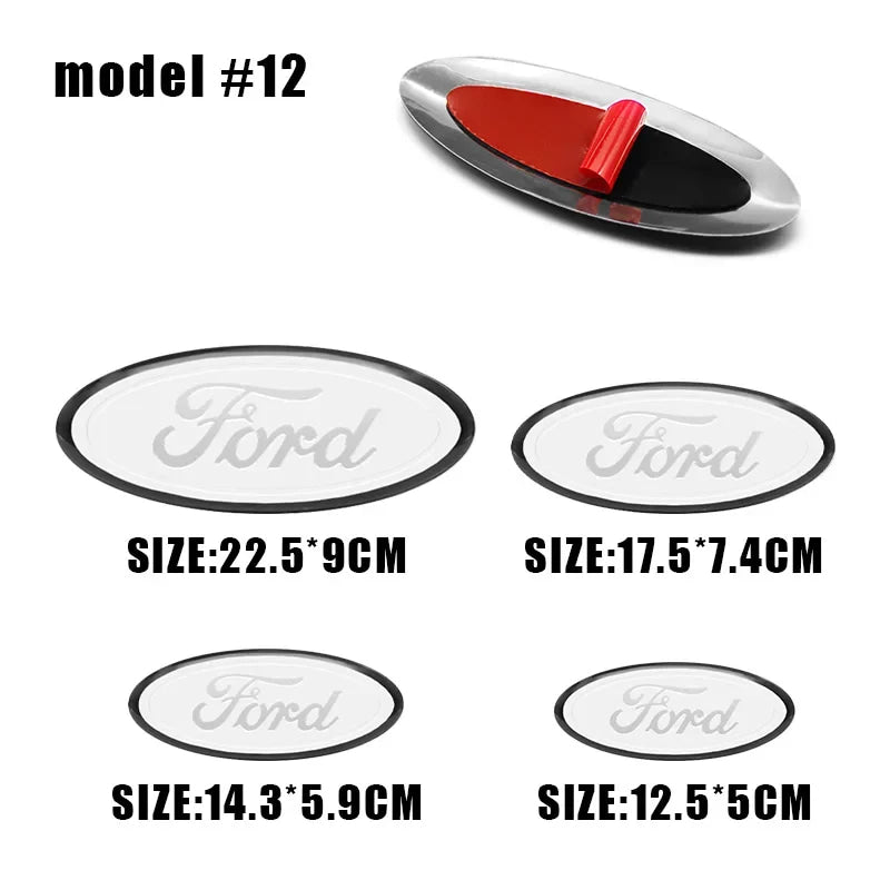 Car Front Grille Emblem Rear Trunk Logo Badge For Ford Fiesta Focus 2 3 Mondeo Edge Ranger Fusion Kuga S-MAX Transit Accessories