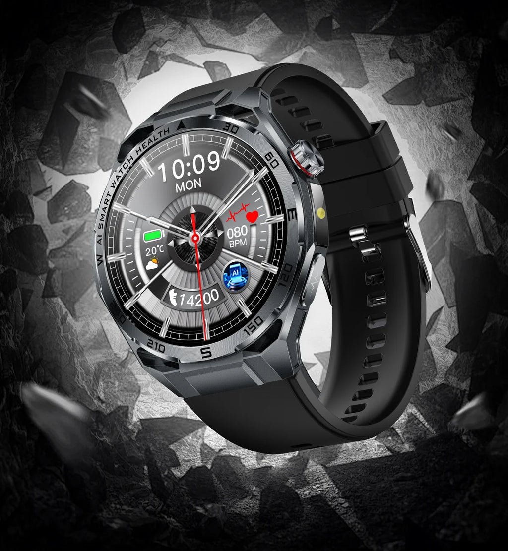 2026 New ECG AI Health Smartwatch for Men 1.53"AMOLED BP/Heart Rate Monitor BT Call IP68 Waterproof Smart Watch for Android IOS