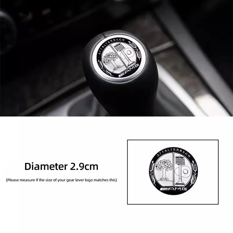1Pcs Car Gear Shifter Head Knob Badge Sticker Emblem Decal Decor Hubcap For Mercedes Benz AMG W204 W205 W203 W211 W212 W213 W210