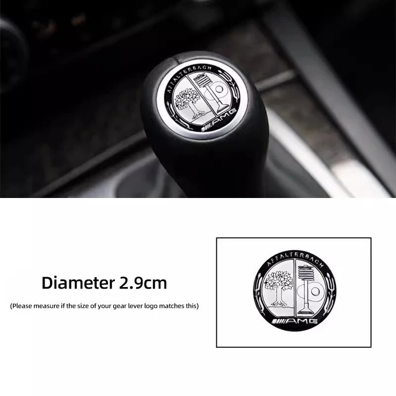 1Pcs Car Gear Shifter Head Knob Badge Sticker Emblem Decal Decor Hubcap For Mercedes Benz AMG W204 W205 W203 W211 W212 W213 W210