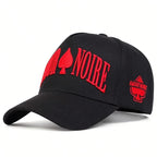 Unisex AMOUR NOIRE Spades Embroidery Baseball Caps Spring Autumn Outdoor Adjustable Casual Hats Dad Hat Sunscreen Hat