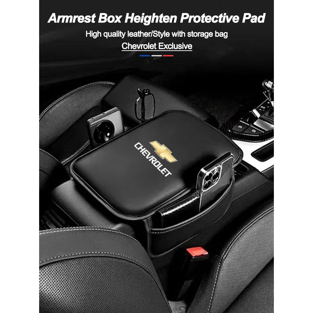 Leather Car Armrest Box Pad Auto Armrest Mat High Quality Accessorie For Chevrolet Camaro Colorado Cobalt Beat Groove Volt Trax