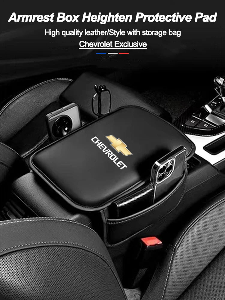 Leather Car Armrest Box Pad Auto Armrest Mat High Quality Accessorie For Chevrolet Camaro Colorado Cobalt Beat Groove Volt Trax