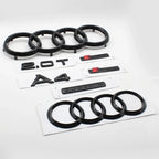For Audi A4 2008-2017 4Ring Logo Black Car Hood Front Grill Rear Trunk Emblem Stickers A4 Mark Quarrto Sline Emblem Accessories