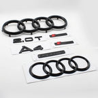 For Audi A4 2008-2017 4Ring Logo Black Car Hood Front Grill Rear Trunk Emblem Stickers A4 Mark Quarrto Sline Emblem Accessories