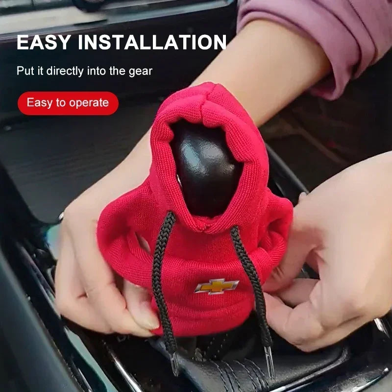 Fashion Car Decor Dust Proof Car Shift Knob Hoodie Handle Cover For Chevrolet Silverado Impala Malibu Equinox Cruze Camaro
