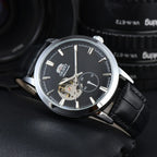 Orient Double Lion Watch Japanese Fully Automatic Mechanical Watch Hollowed Out Business Men's Watch Leather Strap