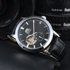 Orient Double Lion Watch Japanese Fully Automatic Mechanical Watch Hollowed Out Business Men's Watch Leather Strap