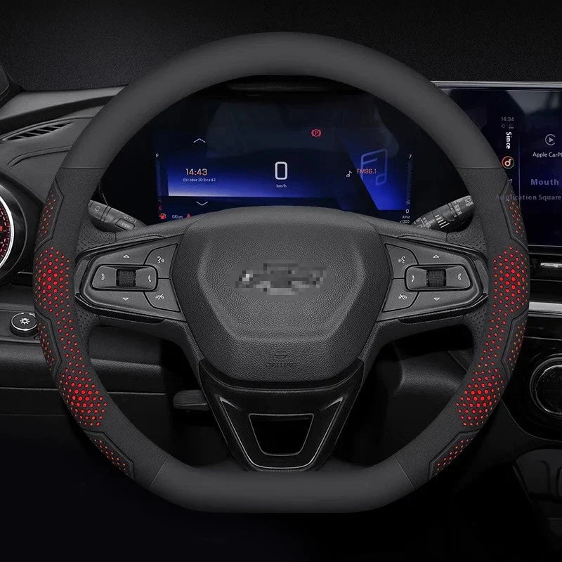 For Chevrolet Cruze Bolt Aveo Spark Onix capti Cavalier Carbon fiber Suede Microfiber Car Steering Wheel Cover Auto Accessories
