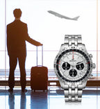 BERNY Chronograph Watches for Men Aviation Multifunction Quartz Men's Watch Date Sapphire Super Luminous Luxury Wristwatch