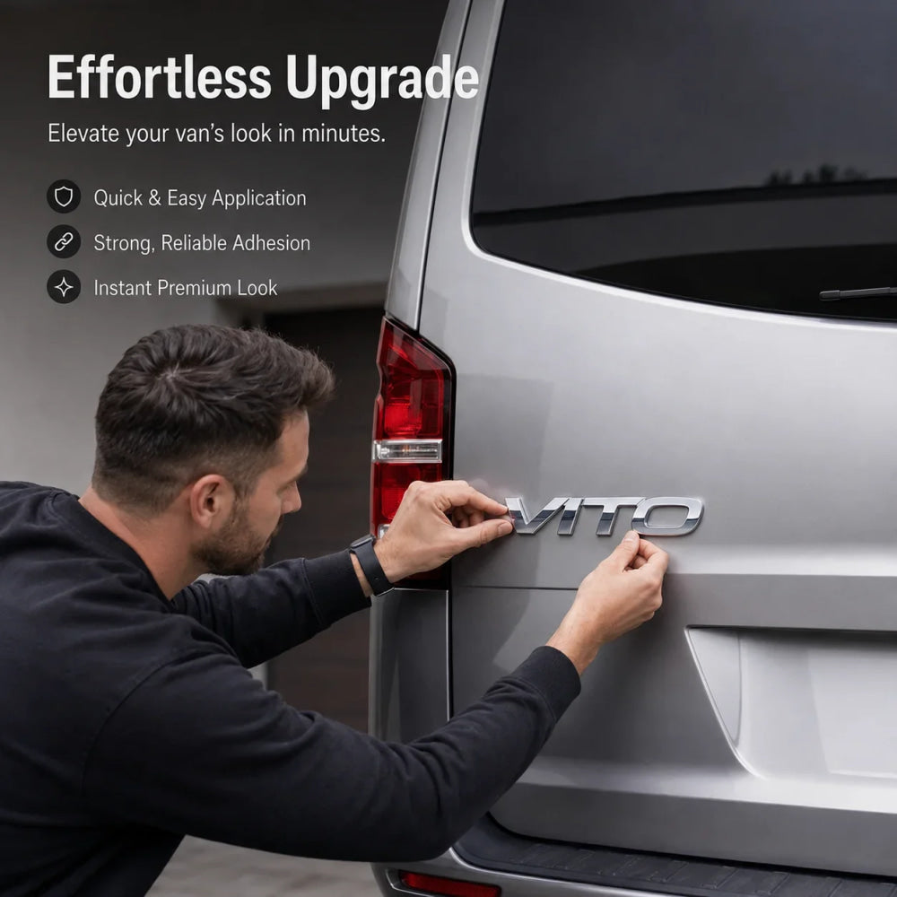 For Fujian Benz Mercedes Benz VITO 3D Metal Rear Trunk Emblem Badge Sticker Tailgate Body Letter Logo Decal Trim Car Accessory