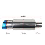 Car Exhaust Pipe Muffler Tail Pipe Universal High Quality Stainless Steel Interface 51 57 64MM Exhaust System End 88mm
