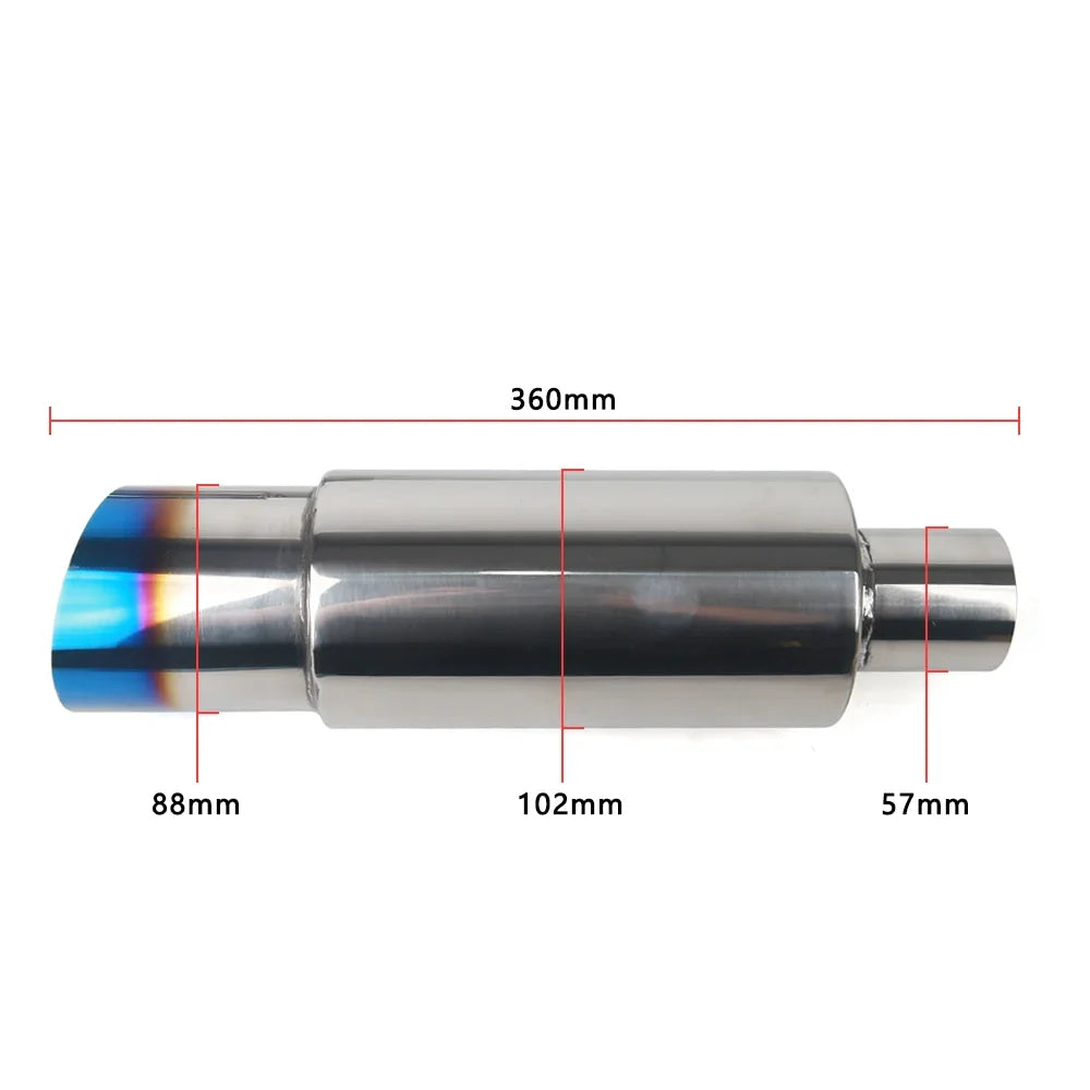 Car Exhaust Pipe Muffler Tail Pipe Universal High Quality Stainless Steel Interface 51 57 64MM Exhaust System End 88mm