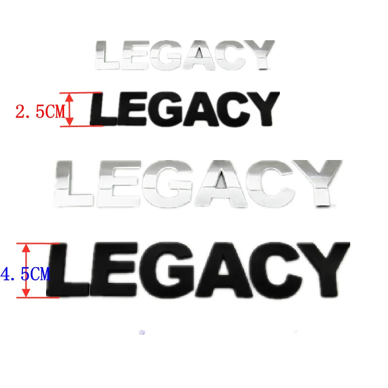Car Letter Rear Trunk Decals Emblem Badge Sticker Front Engine Cover Sticker Decal Styling For Subaru LEGACY