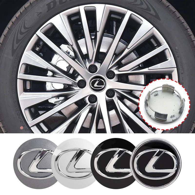 4pcs 62mm Car Wheel Center Hub Cap Rim Dustproof Cover Emblemem For Lexus RX NX UX GX ES260 ES300 LS500 IS250 RX350 LX570 LX600