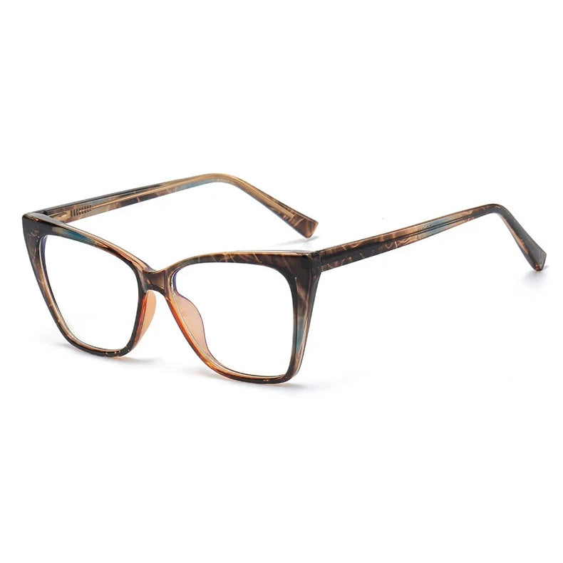 Gafas anti-luz azul a la moda para mujer, gafas clásicas antideslumbrantes con protección ocular para juegos de ordenador, montura de luz, gafas de cristal lisas