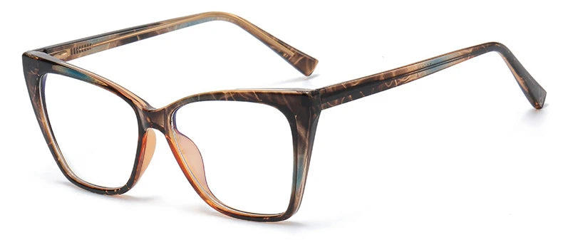 Gafas anti-luz azul a la moda para mujer, gafas clásicas antideslumbrantes con protección ocular para juegos de ordenador, montura de luz, gafas de cristal lisas