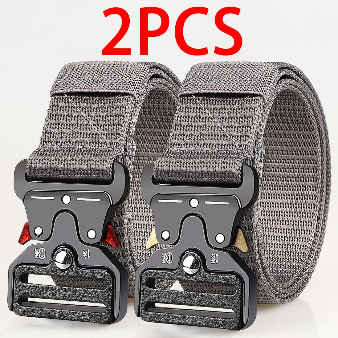 Cinturones tácticos versátiles para hombres: diseño duradero y ajustable, para entusiastas de los deportes al aire libre, par con pantalones vaqueros, para hombres y mujeres ﻿
