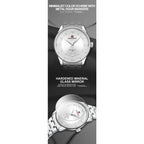 NAVIFORCE Men's Watch Classic Stainless Steel Strap 3ATM Waterproof Calendar Minimalist Dial Men's Chronograph Watch NF9272S