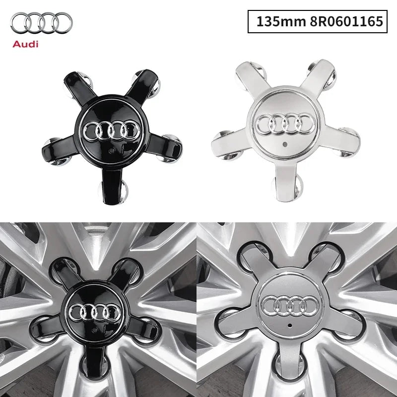 For Audi 4pcs135mm Car Styling AUDI Wheel Center Cap Hub Covers Badge For Audi A3 A4 A5 A6 A7 A8 S4 Auto Exterior Accessories