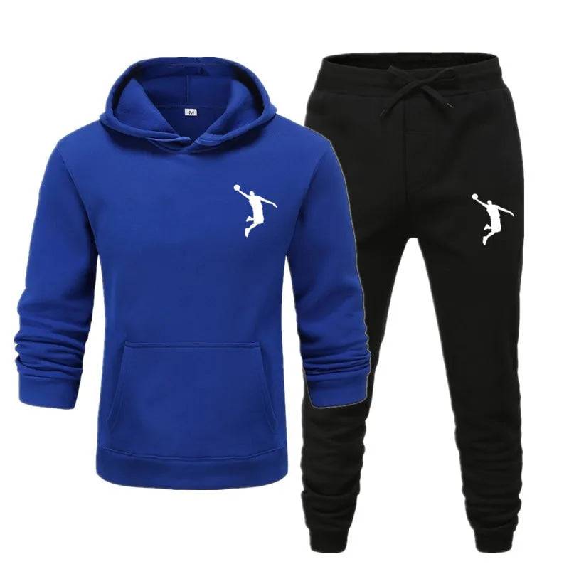 Sports Basketball Brand Sweatshirt Sweatpants Men Women 2 Pieces Sets Tracksuit Fashion Casual Hooded Sportswear Sudadera Hombre