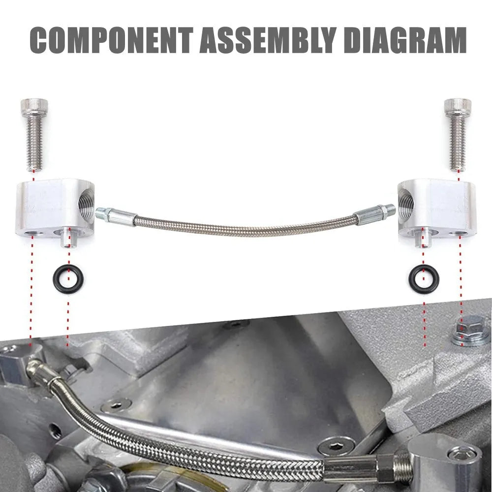LS Cylinder Head Coolant Throttle Body Bypass Hose Kit Aluminum For GM LS Series Engines LSX LS1 LM7 LR4 LQ4 LS6 L59 LQ9 LM4