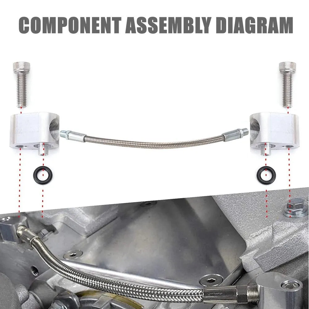 LS Cylinder Head Coolant Throttle Body Bypass Hose Kit Aluminum For GM LS Series Engines LSX LS1 LM7 LR4 LQ4 LS6 L59 LQ9 LM4