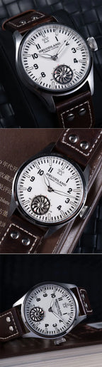 HRUODLAND Pilot Watch for Men BGW-9 Luminous Mechanical Wristwatch 316L Stainless Steel Sapphire Glass 10ATM Waterproof F016
