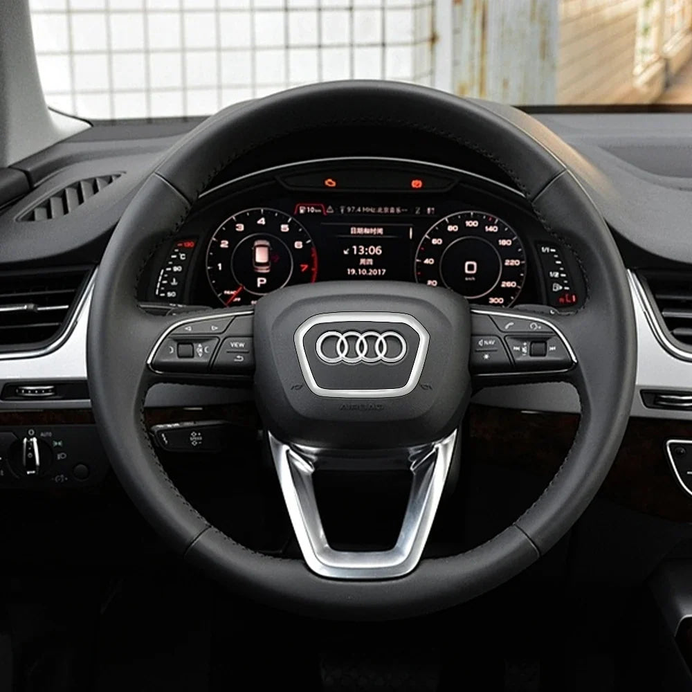 Car Styling Steering Wheel Center Logo Cover Replacement Trim Accessories For Audi Sline TT A3 A5 A7 Q3 Q5 Q7 Q8 A4L A6L A8L Q5L