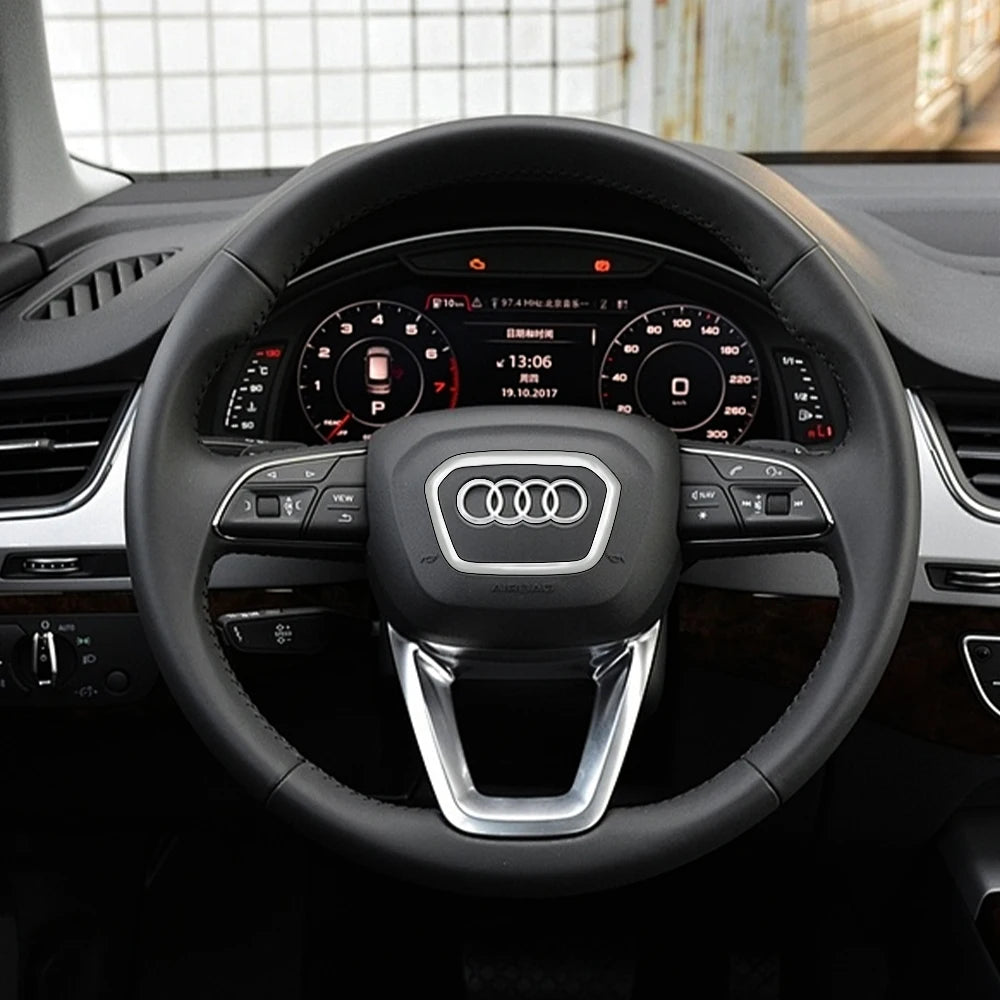 Car Styling Steering Wheel Center Logo Cover Replacement Trim Accessories For Audi Sline TT A3 A5 A7 Q3 Q5 Q7 Q8 A4L A6L A8L Q5L