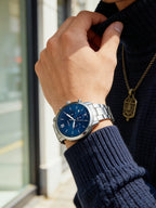 FOSSIL FS5792 Mens Quartz Watch 44mm Blue Sunray Dial Stainless Steel Chronograph Sport Business Wristwatch Relogio Masculino