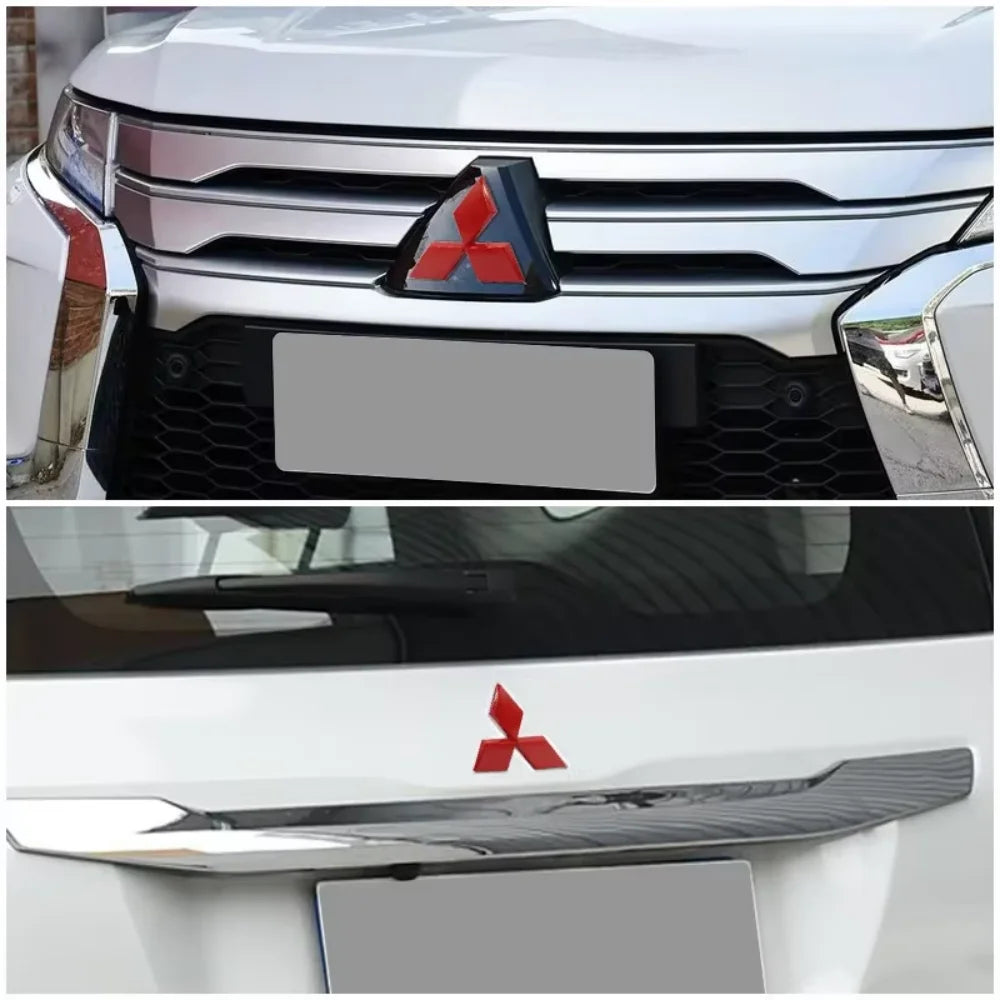 ABS Car Front Grill Emblem for Mitsubishi Outlander Ralliart Lancer ASX Pajero Delica EVO Colt Triton Rear Trunk Badge Sticker