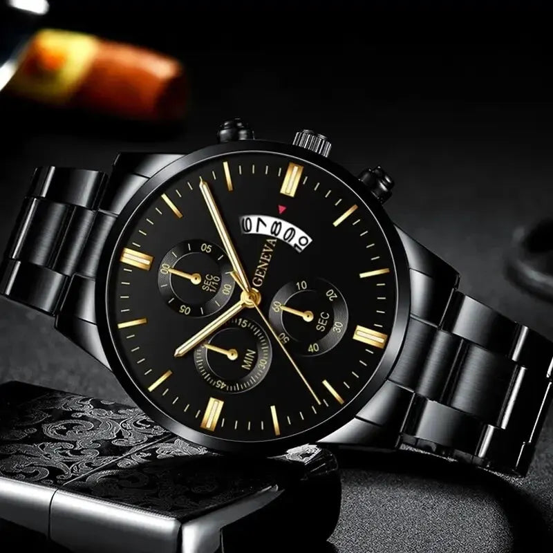 Reloj de pulsera de cuarzo con calendario de lujo de acero inoxidable a la moda para hombre, relojes de negocios para hombre, reloj Montre Homme