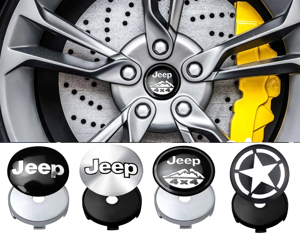 4pcs Car Styling Wheel Center Hub Caps Tire center Covers Hubcap For Jeep Grand Cherokee Wrangler JK Gladiator Compass Renegade