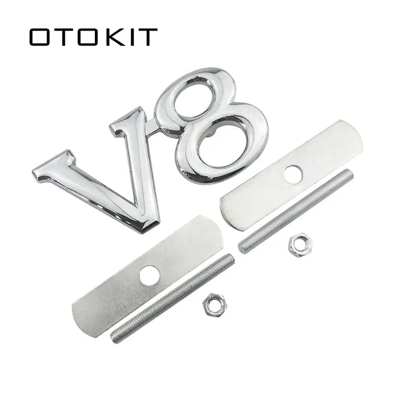 Car Styling Metal V8 Car Front Grille Emblem Badge For Ford Chevrolet Dodge Skoda Volkswagen SEAT BMW Fiat Toyota Infiniti