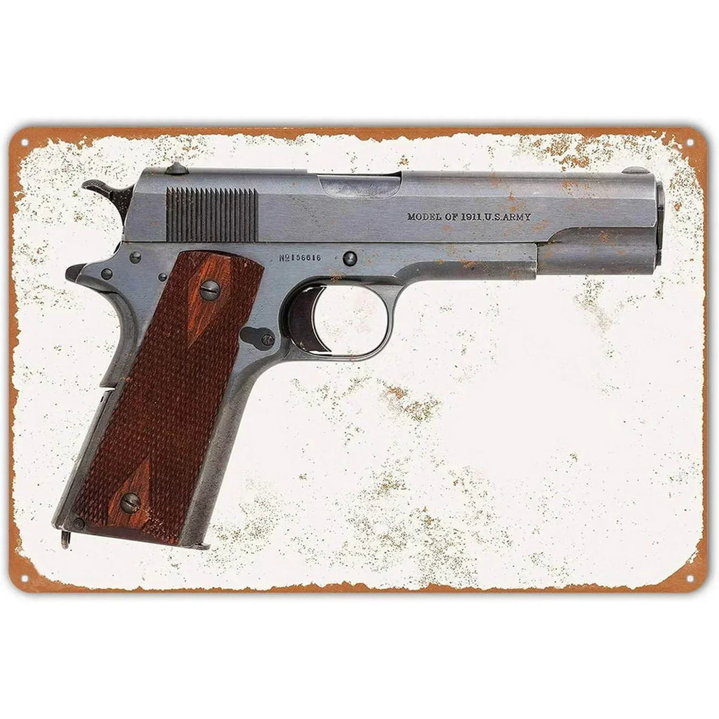 Letreros Metálicos con Forma de Pistola, que Exudan un Toque Militar, Ideales como Decoración de Pared en Cuartos de Hombre, Hogares, Cafeterías, Jardines, Clubes y Bares.