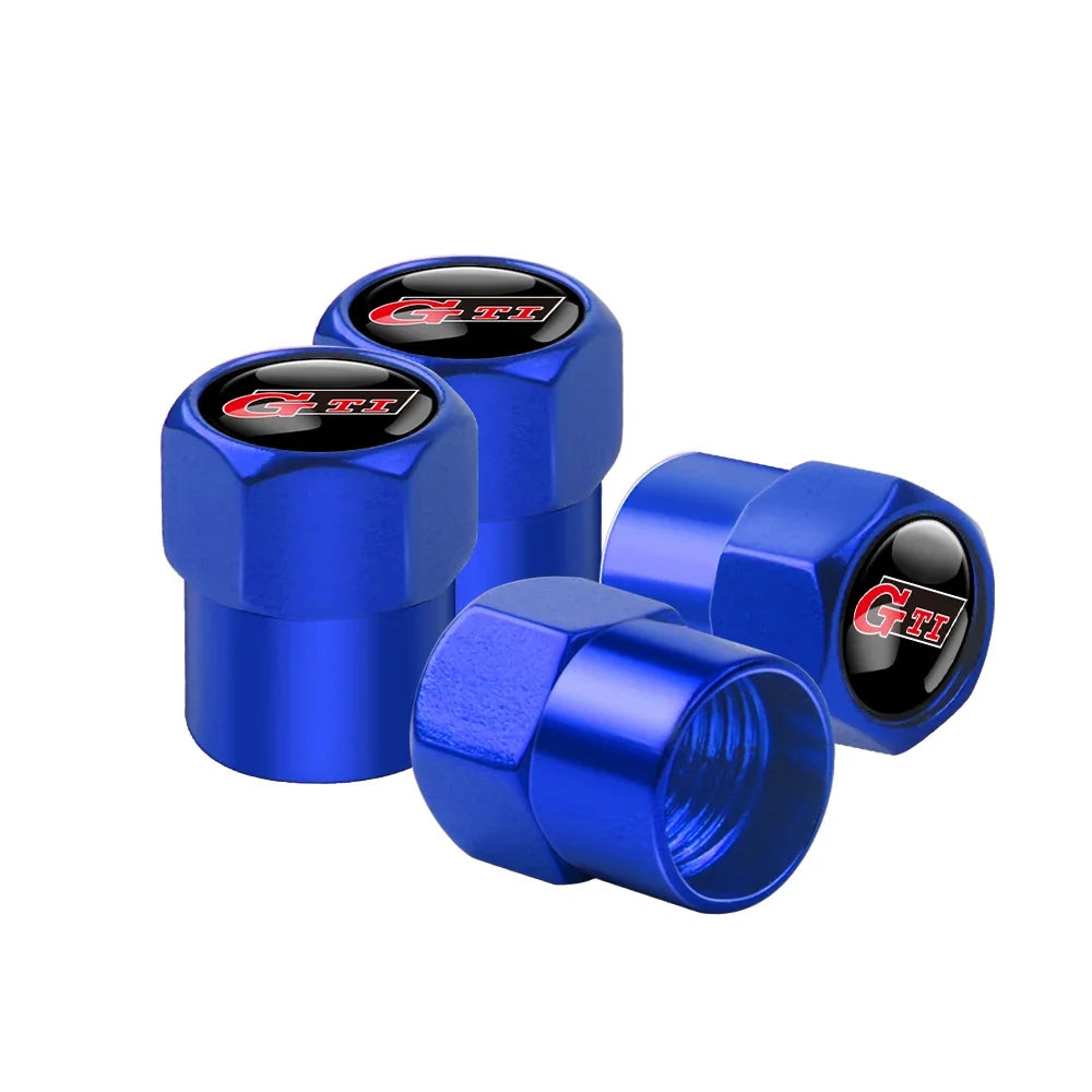4Pcs Car Wheel Tires  Valve Caps Auto Exterior Accessories For Volkswagen GTI Golf Polo Passat RLine Magotan Jetta Bora Beetle R