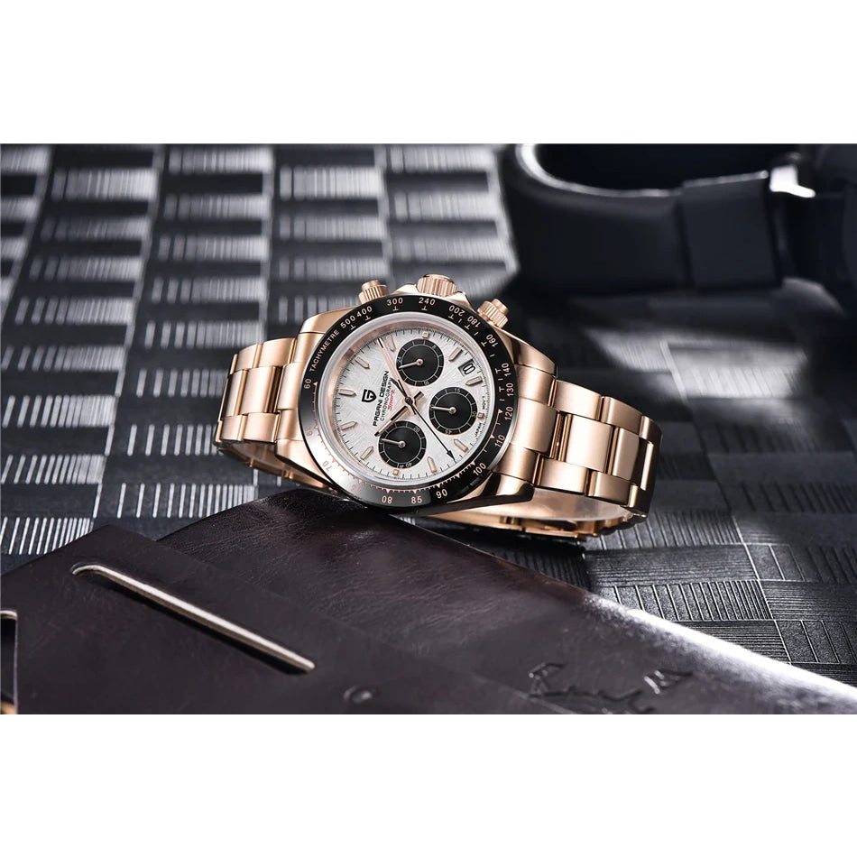 40mm New V2 PAGANI DESIGN Classic fashion Men Quartz Watches Sapphire Retro Chronograph Stainless Steel Waterproof Watch for Men