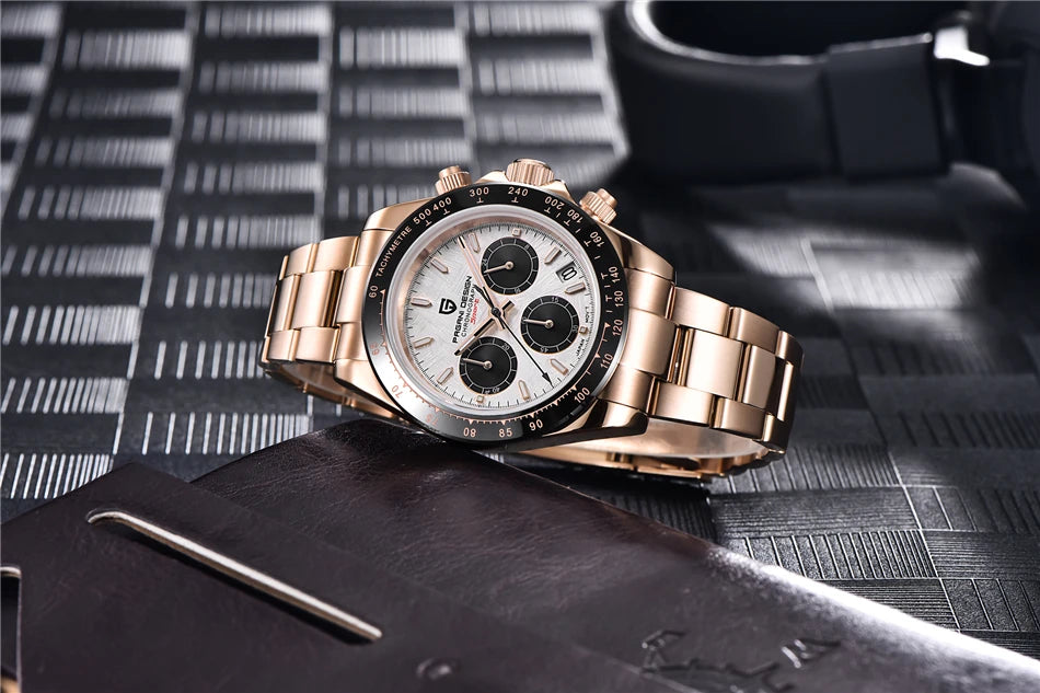 40mm New V2 PAGANI DESIGN Classic fashion Men Quartz Watches Sapphire Retro Chronograph Stainless Steel Waterproof Watch for Men