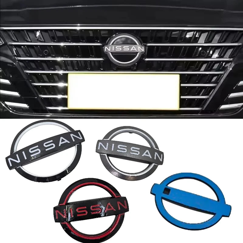 Car Front Grille Emblem Rear Trunk Badge Cover Steering Wheel Sticker for Nissan Qashaqai Sylphy X-trail Note Elgrand Leaf Teana