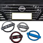 Car Front Grille Emblem Rear Trunk Badge Cover Steering Wheel Sticker for Nissan Qashaqai Sylphy X-trail Note Elgrand Leaf Teana