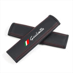Car Seat Belt Nappa Leather Belt Shoulder Covers Interior For Alfa Romeo Giulia Stelvio Giulietta MITO Auto Accessories