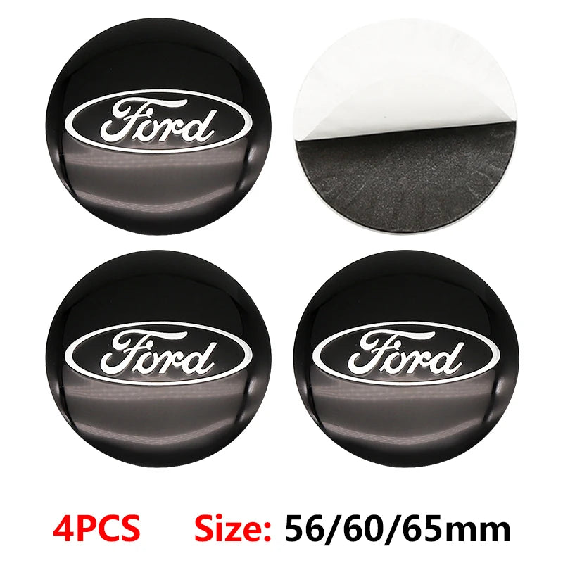 4pcs 56 60 65mm Car Wheel Center Hub Caps Stickers Badge For Ford Escape Shelby Mondeo Fiesta Fusion Explorer Edge Styling