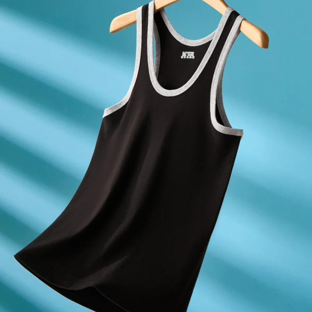 Men's Four Seasons Cotton Joker Vest White Black Color Basic Vest Fit Sports Fitness T-shirt Summer Bodybuilding Gym Tank Tops
