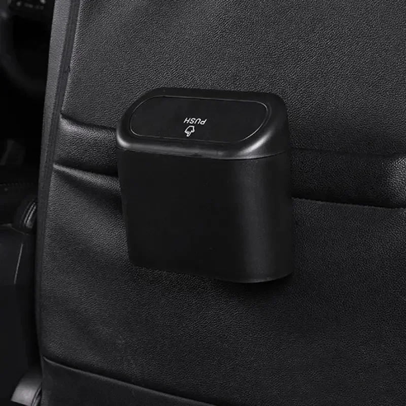 Universal Organizer Car Clamshell Trash Bin Hanging Vehicle Garbage Dust Case Storage Box Black ABS Square Pressing Trash Can 6P