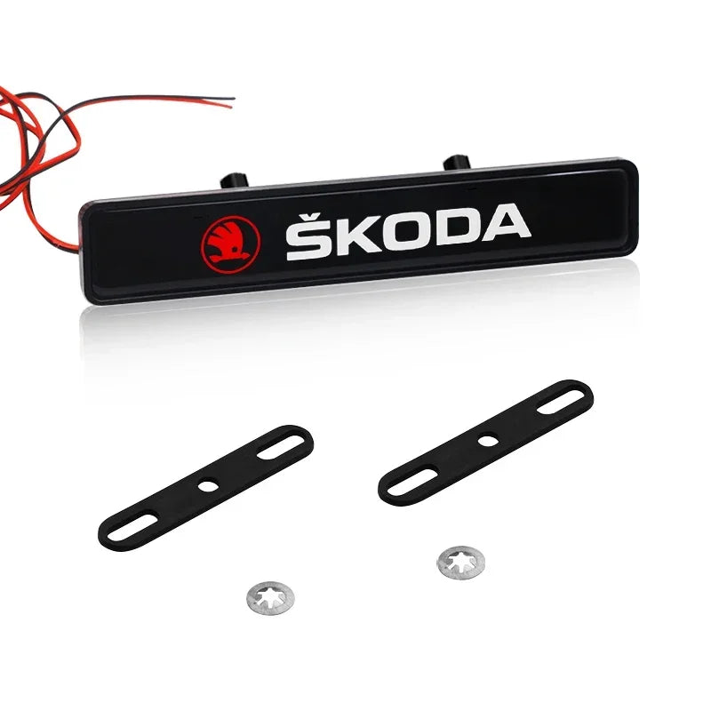 For Skoda Octavia 2 3 Car Front Grille Sticker Badge Car Head Grill Emblem LED Light Emblem For Skoda Octavia MK2 MK1 2 3 A5 A7