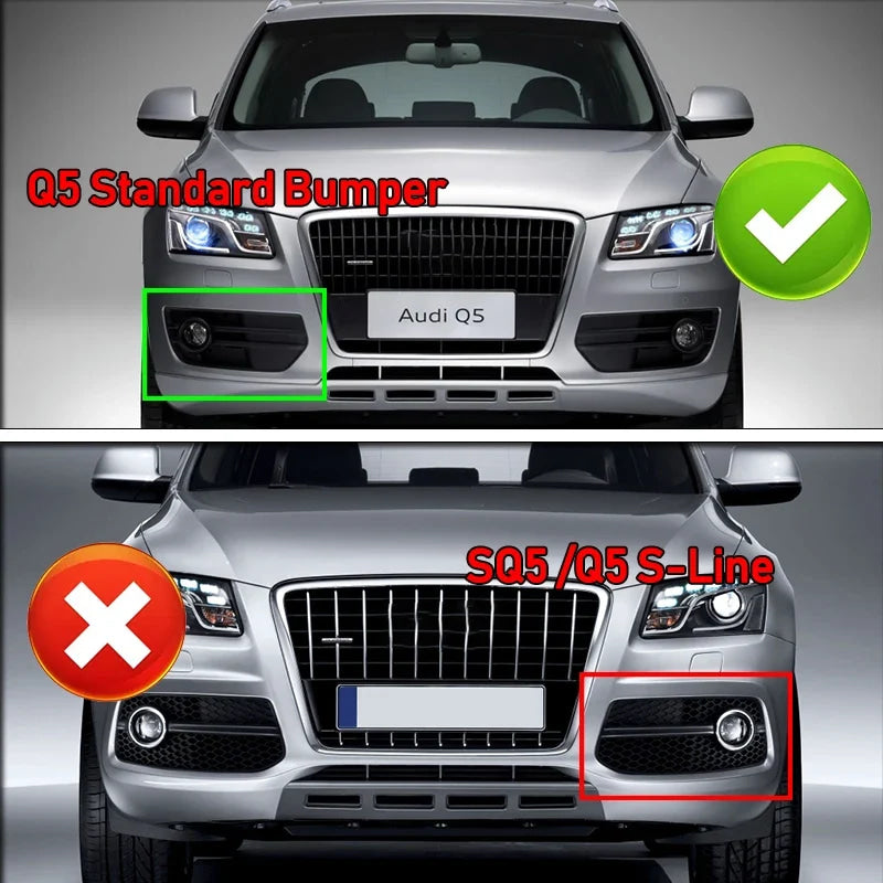 1Pair Black Honeycomb Fog Light Cover Grille for Audi Q5 8R 2009-2012 SQ5 Style