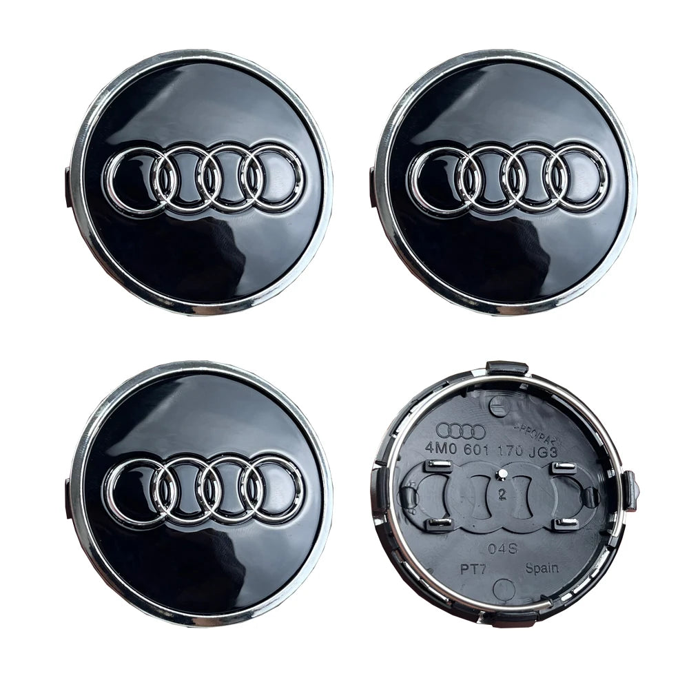 4pcs For Audi Q3 Q4 Q5 Q7 S3 S4 S5 S6 S7 TT A1 A2 A3 A4 A5 A6 A7 Q2 60mm 61mm 68mm 69mm Car Wheel Center Cap Hub Covers Badge